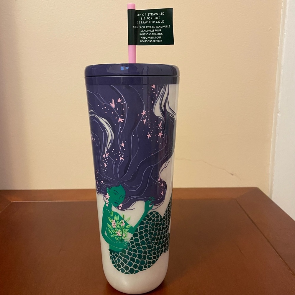 NEW STARBUCKS SIREN SLIDE SIP OR STRAW LID HOT OR COLD CUP Travel Tumbler Purple